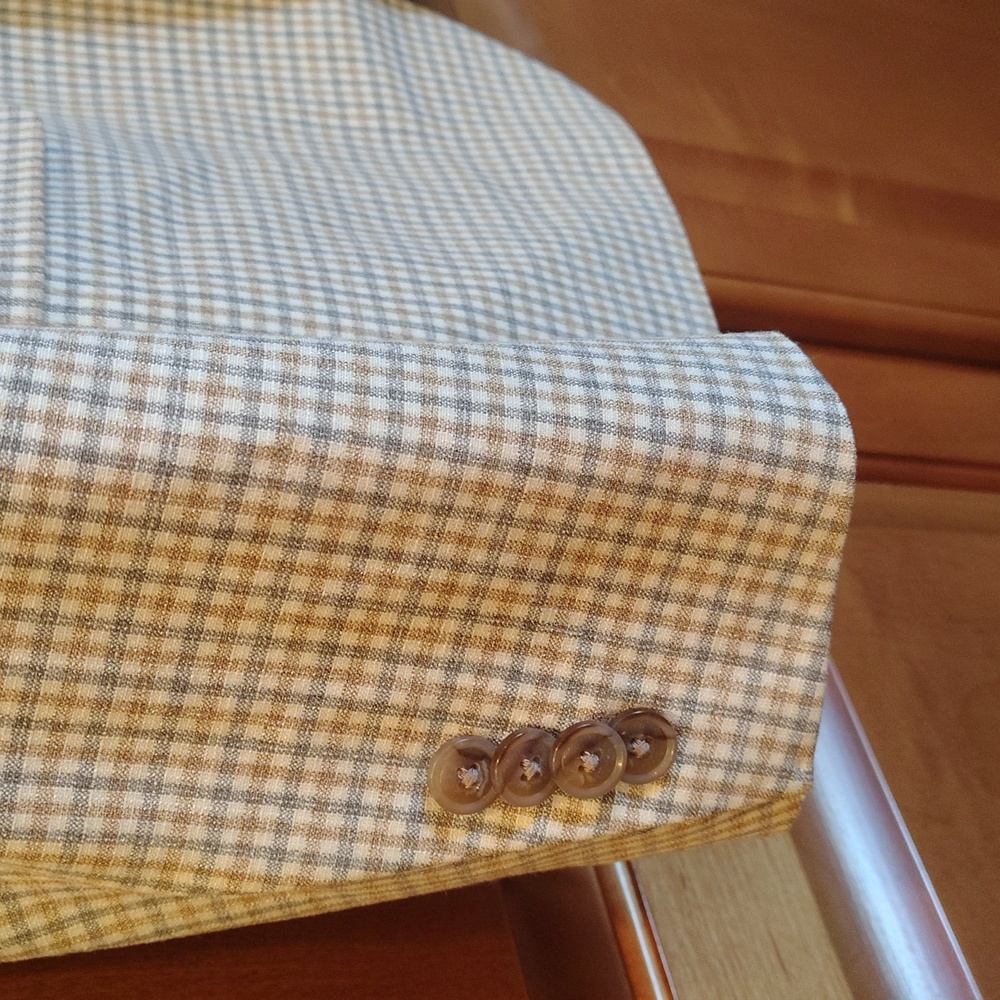 NWT Tommy Hilfiger Conrad Tan/Grey Sport Coat 44REG Flex - Picture 5 of 14